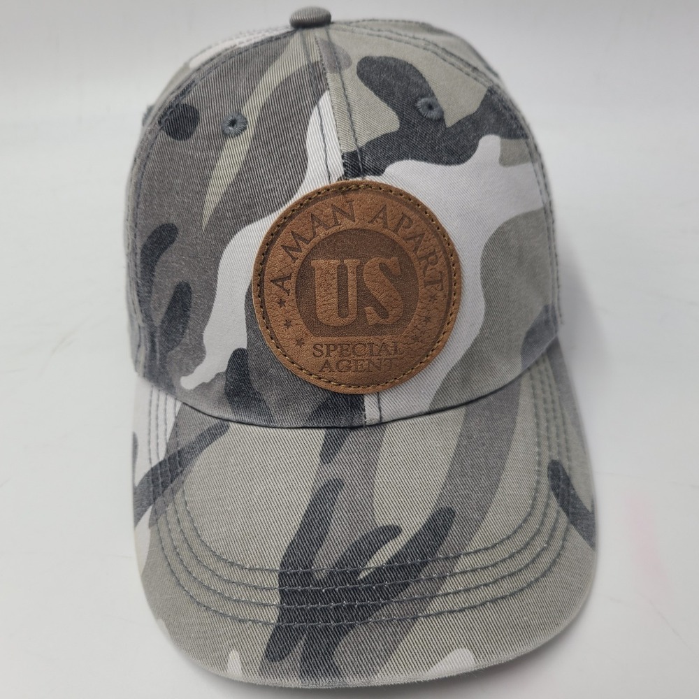 Vintage A Man Part Movie Promo Hat Adjustable Camo 2003 Thriller Action Gray Men
